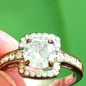 Charming Charlie Rose Gold Cubic Zirconia Ring Size 9